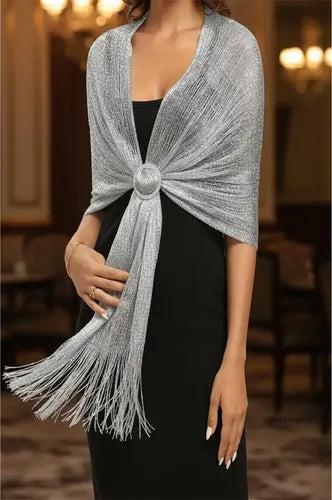 Envoltura Brillante Flecos Bolero Tapado Chal Fiesta Bb 22