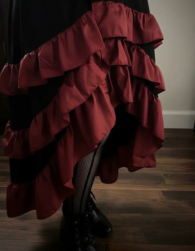 Falda Gotica Mujer Victoriana De Cosplay  Fb 09 Negro M