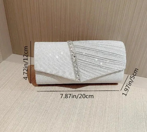 Cartera Brillos Fiesta Coctel Noche Clutch Mano Ct 09