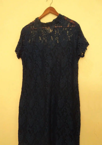 Vestido Encaje Azul Marino Tallas Grandes Modelo  Vg 13