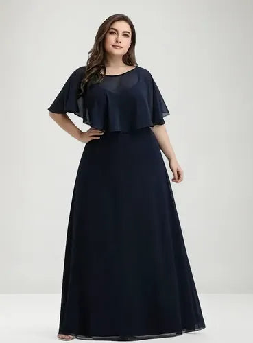 Vestido Fiesta Matrimonio Talla Grande Ep 128 Azul Oscuro 18