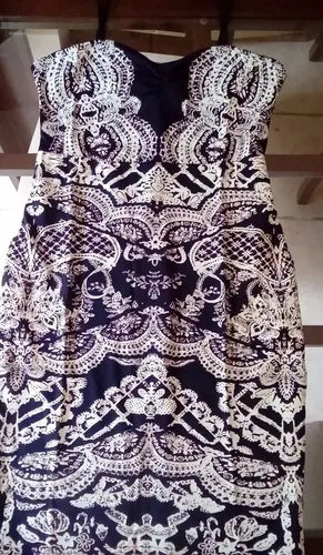 Vestido Con Breteles Ajustables Vd 20 Azul L