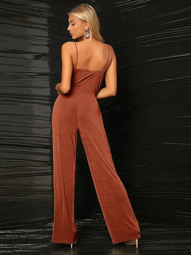 Entero Jumpsuit Mono Negro Fiesta  El 68 Marrón Claro M