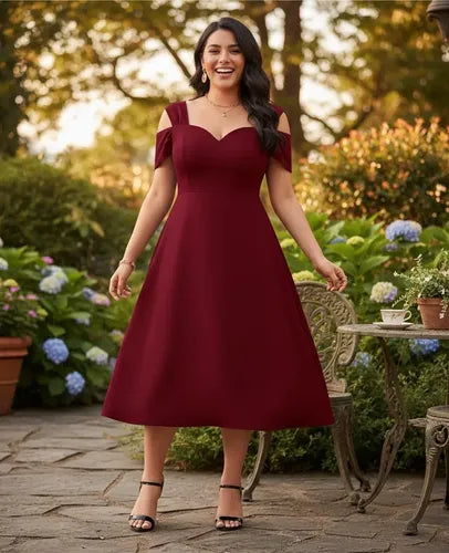 Vestido Mujer Talla Grande Acampanado Vg 158