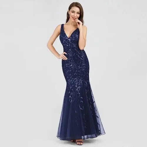 Vestido Fiesta Lentejuela Sirena Tul Ep 143c