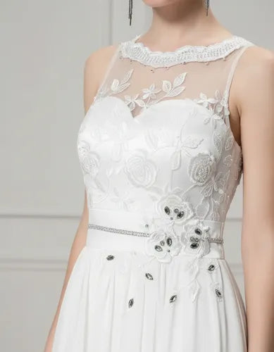 Vestido Gasa De Novia Aplicaciones Ne 01