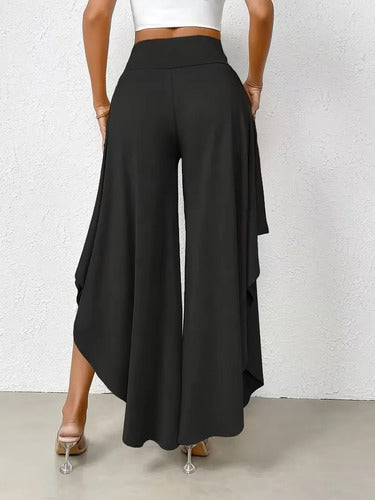 Pantalon Mujer Cintura Alta Pierna Ancha Pt 20 Negro S