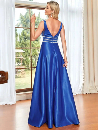 Vestido Fiesta Largo Satén Graduación Ep 193