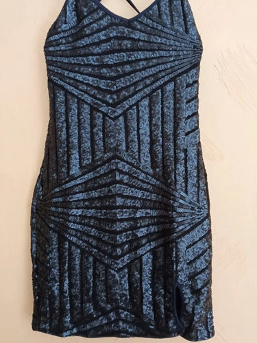 Vestido Fiesta Lentejuelas Ajustado Con Abertura Vl 56