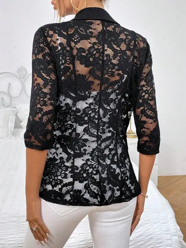 Blazer Con Encaje Chaqueta Bolero  Bb 16