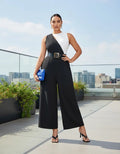 Entero Jumpsuit Mono Negro Talla Grande Sin Cinturón Vg 214