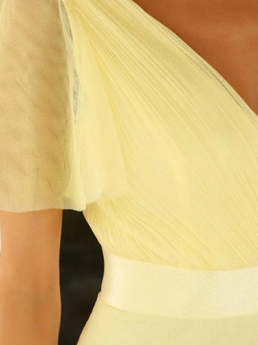 Vestido Tul Fiesta Largo Matrimonio Corte Imperio