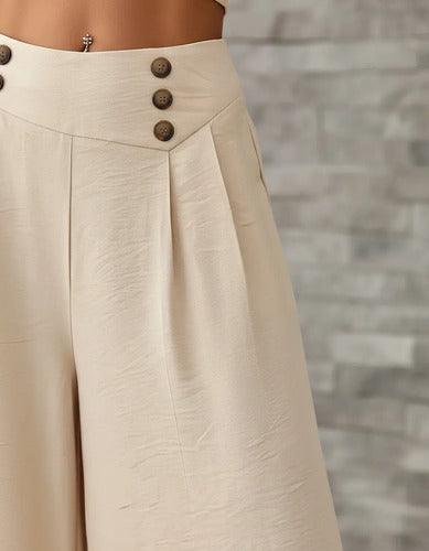 Pantalon Mujer Cintura Alta Pierna Ancha Pt 18