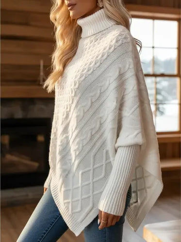 Ruana Poncho Tejido Chal De Punto Tapado Mujer Bb 32