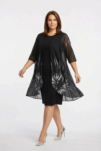 Vestido evasé midi talla grande