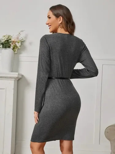 Vestido Formal Coctel Oficina Con Cinturón Va 532