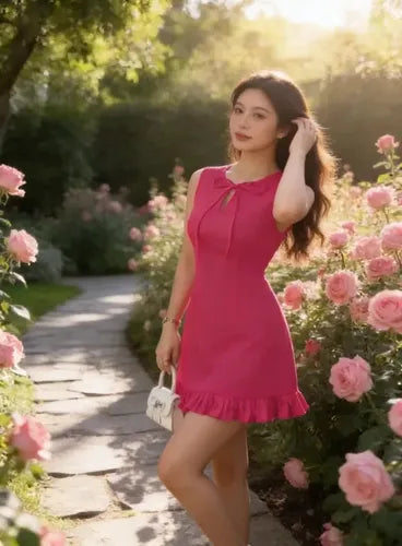 Vestido Corto Mujer Elegante Fiesta Delpilar Hq 01 Fucsia M