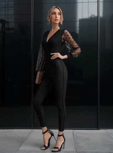 Entero Jumpsuit Mono Negro Pitillo Fiesta  El 59