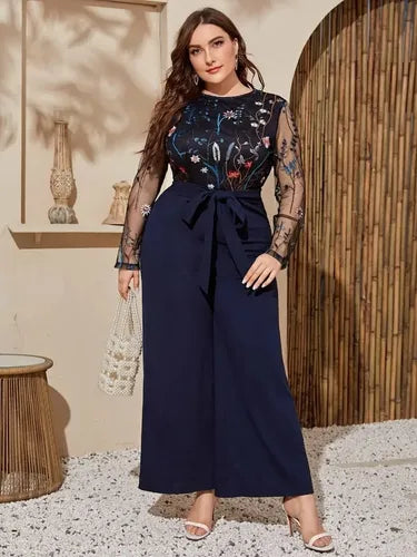Jumpsuit bordado de fiesta · Azul - vista 2