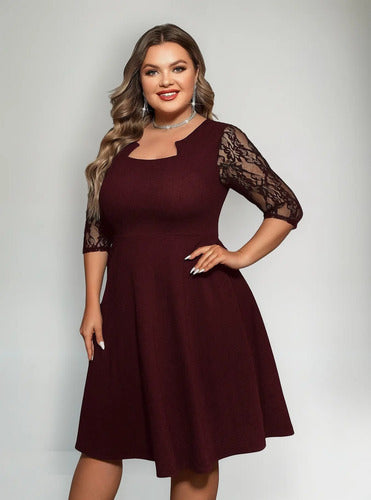 Vestido Talla Grande Acampanado Vg 155