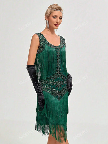 Vestido De Baile Retro Gatsby, Años 20 Charleston  Va 610