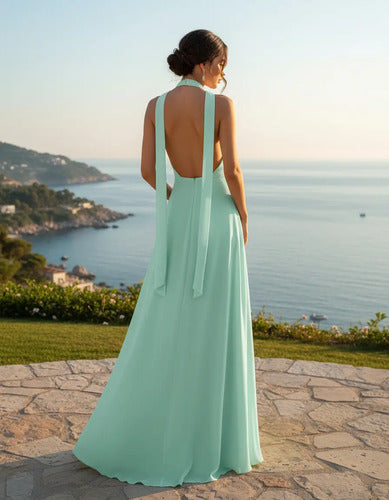 Vestido Largo Delpilar Va 543 Escote V Fiesta Mujer