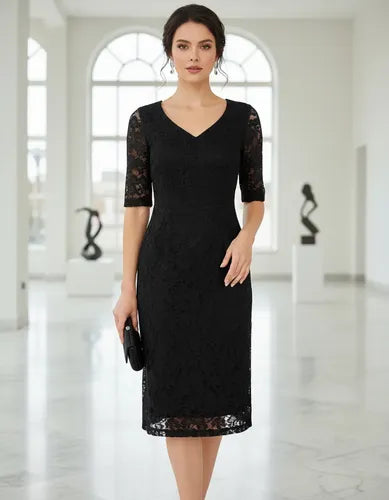 Vestido Encaje Negro Ve 55 Negro M