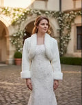 Bolero Chaqueta Capa Imitación Piel Blanco Blanco Única