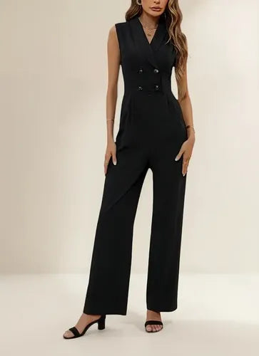 Entero Jumpsuit Mono Pierna Ancha El 190 Negro M