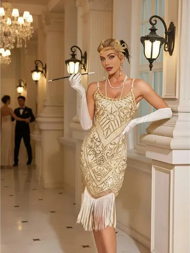 Vestido De Baile Retro Gatsby, Años 20 Charleston  Va 630