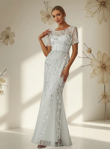Vestido De Novia Lentejuela Sirena Delpilar Ne 131 Blanco 8