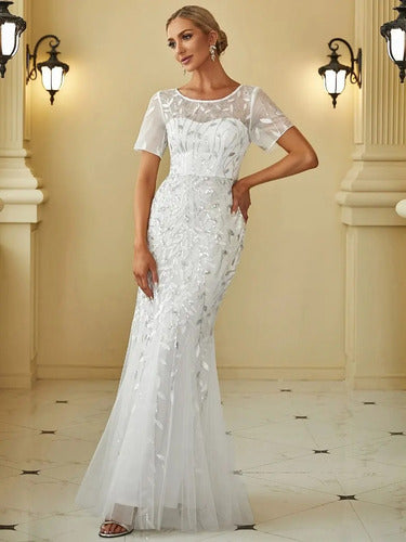 Vestido De Novia Lentejuela Sirena Delpilar Ne 131 Blanco 8