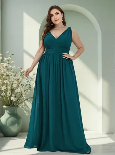 Vestido Fiesta Graduación Gasa Forrado Talla Grande Ep 07