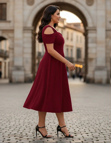 Vestido Mujer Talla Grande Acampanado Vg 158