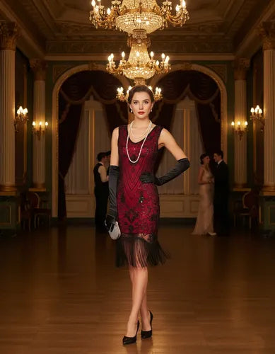 Vestido De Baile Retro Gatsby, Años 20 Charleston  Va 626