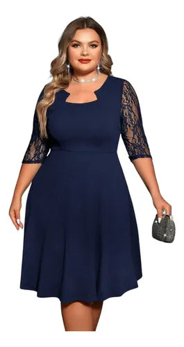 Vestido Talla Grande Acampanado Vg 155