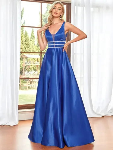 Vestido Fiesta Largo Satén Graduación Ep 193