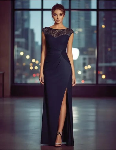 Vestido De Fiesta Largo Pequeño Va 132a Azul Xs