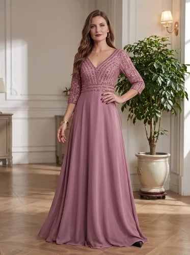 Vestido evasé largo al tobillo de gasa