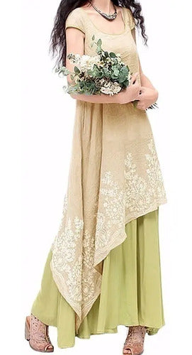 Vestido Bohemia Amplio Largo Vd 51