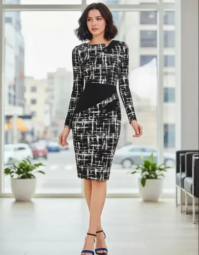Vestido Negro Oficina Cóctel Formal Va 331