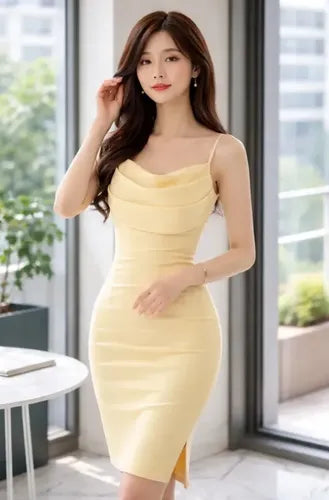Vestido Ajustado Elegante Oficina Cóctel Pequeño Hq 22