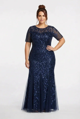 Vestido largo multicolor lentejuelas corte sirena