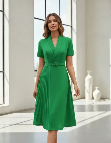 Vestido Formal Coctel Oficina Cinturón Va 517