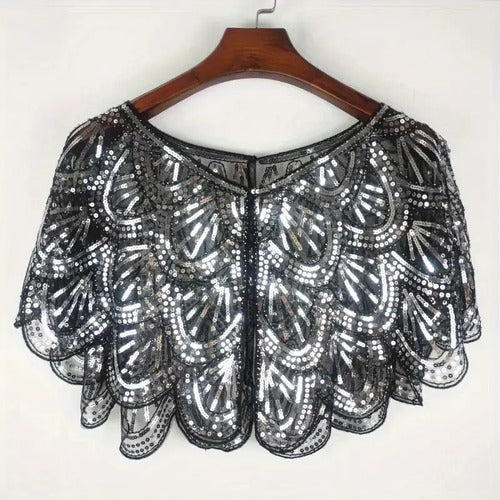 Bolero Fiesta Chal  Lentejuelas Capa De Fiesta Accesorio P02