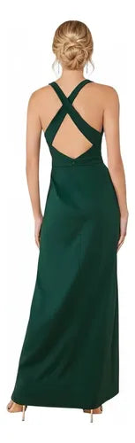 Vestido largo de gala escote V