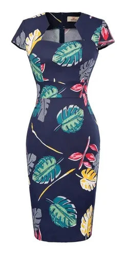Vestido Azul Bodycon  Manguita  Va 298 Azul L