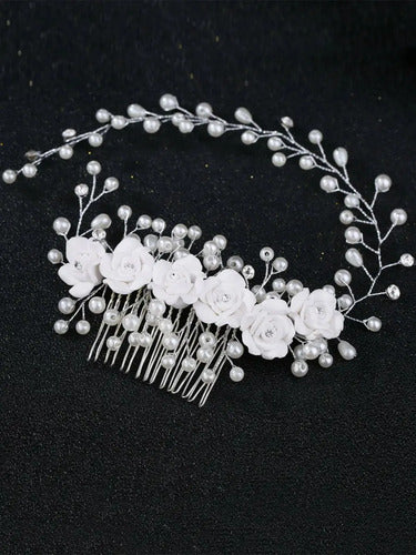 Pinche Traba Horquilla Novia Peine Tiara Hn 05 Plateado