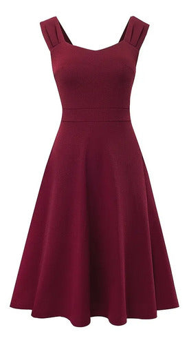 Vestido Retro Oficina Cóctel Formal Acampanado Swing Va 493