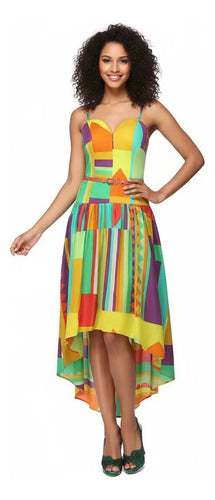 Vestidos Fiesta Más Corto Adelante  Modelo Ep 15 Amarillo 8